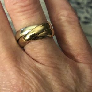 Pretty tri-colored Trinity ring-9k